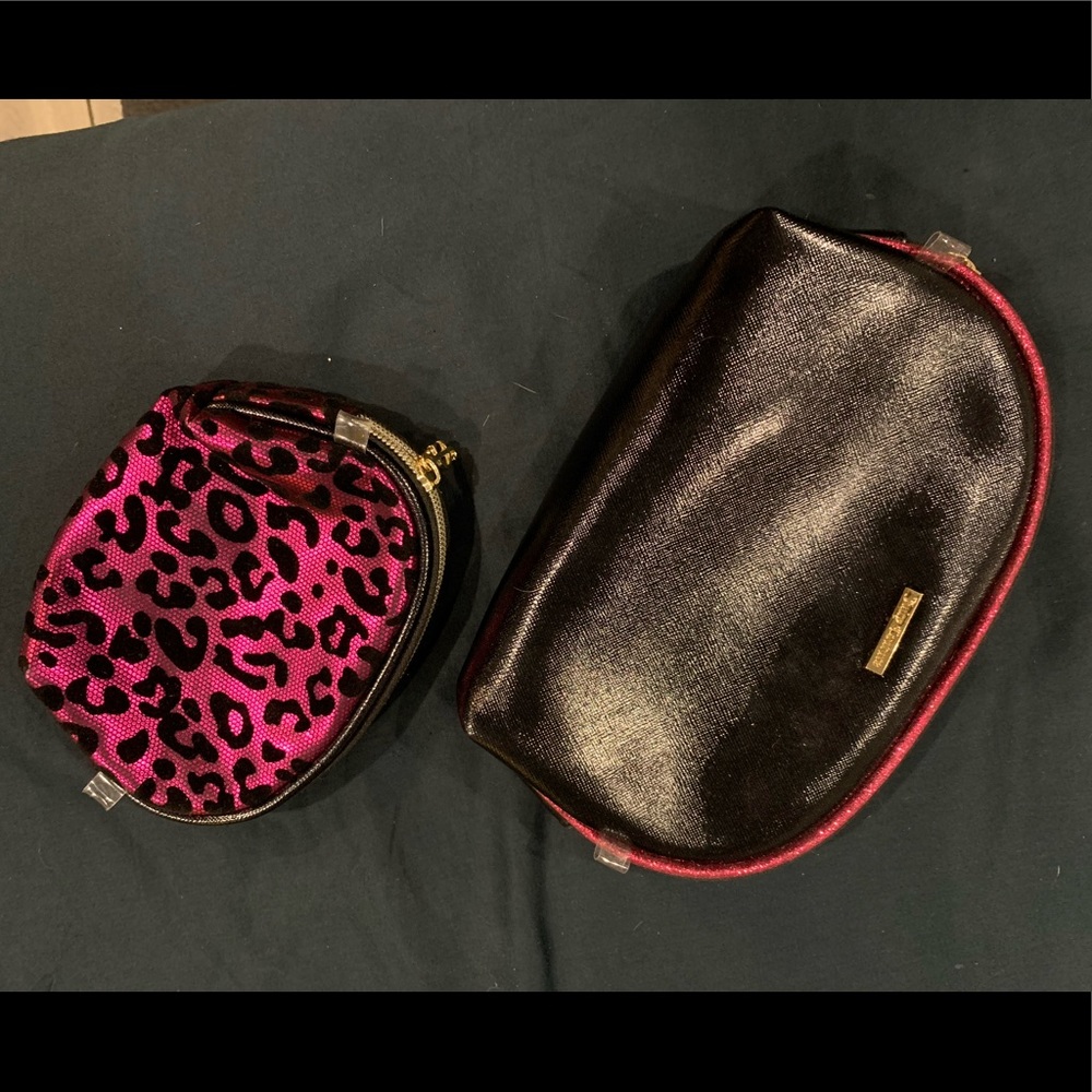Juicy Couture Black and Pink Leopard Makeup bags